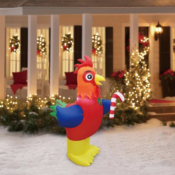 Holiday Time Holiday Holiday Time Colorful Rooster Christmas